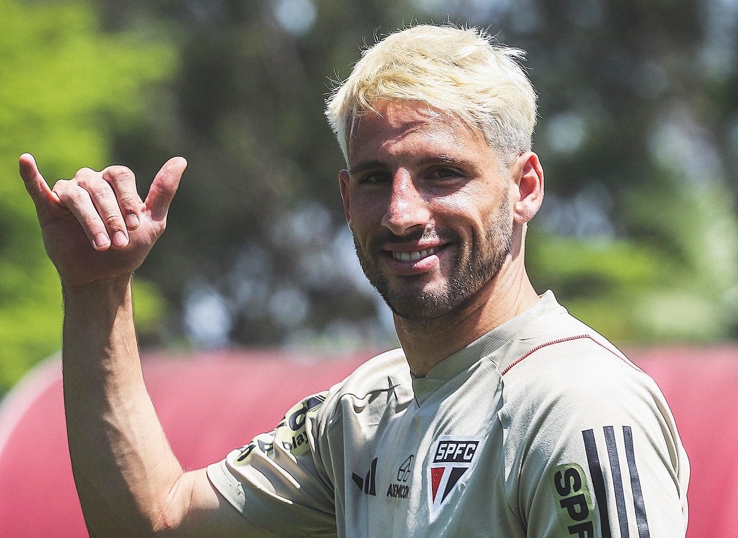 Calleri treinando pelo São Paulo (Foto: saopaulofc)