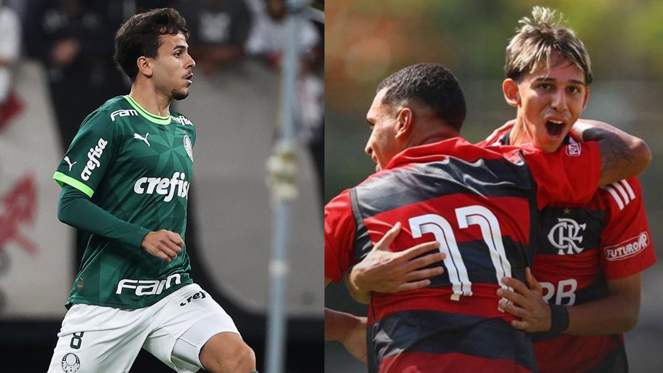 Flamengo x Palmeiras - Sub-20 - (Fotos: Gilvan de Souza/Flamengo e Divulgação/Palmeiras)
