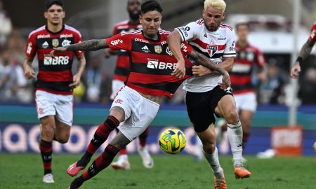 São Paulo e Flamengo na final da Copa do Brasil de 2023 (Foto: MAURO PIMENTEL/AFP via Getty Images)