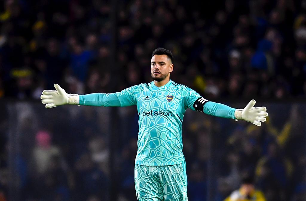 Romero, goleiro do Boca reclama de gramado sintético do Allianz Parque. (Foto: Marcelo Endelli/Getty Images)