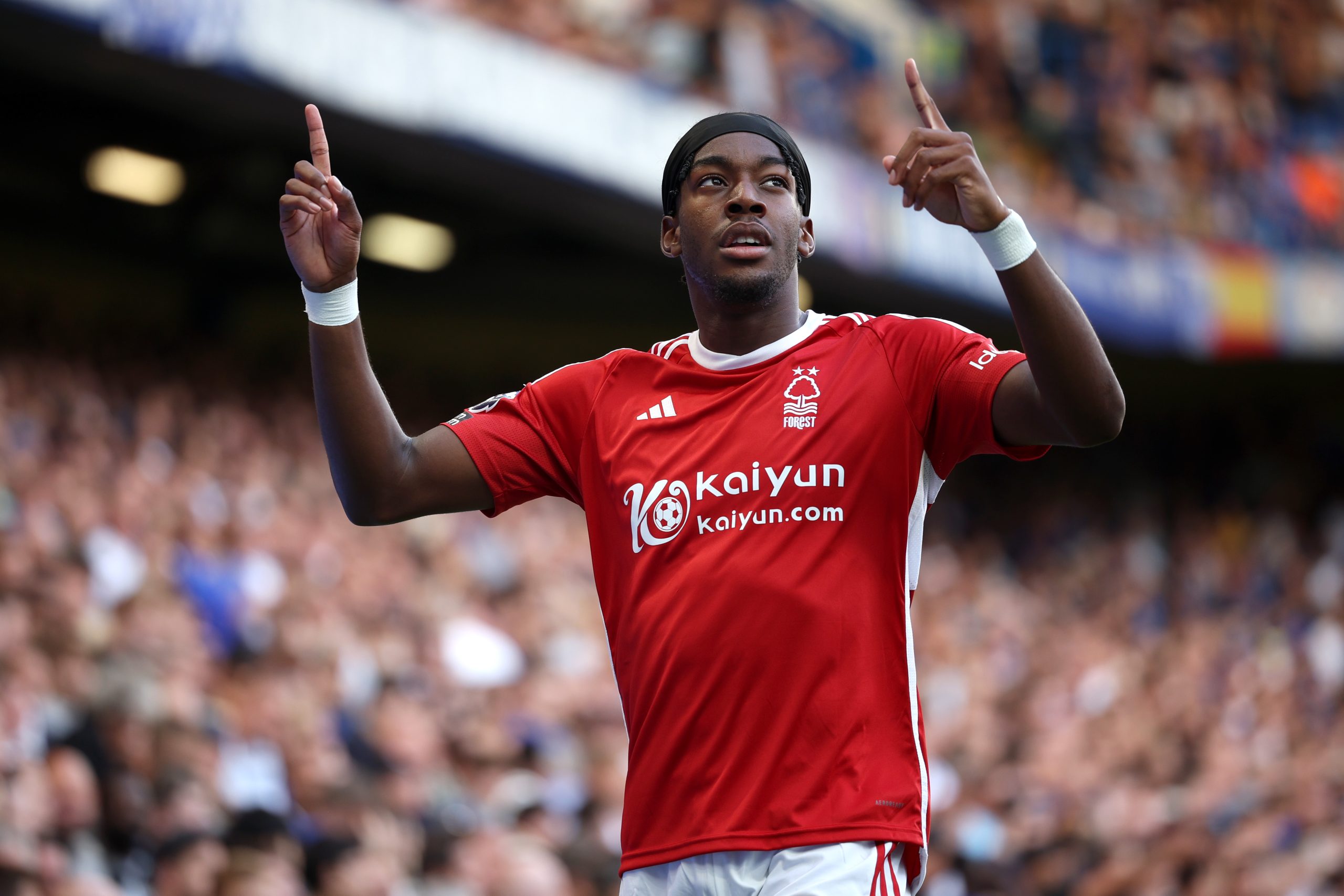 Elanga comemora gol do Nottingham (Foto: Eddie Keogh/Getty Images)