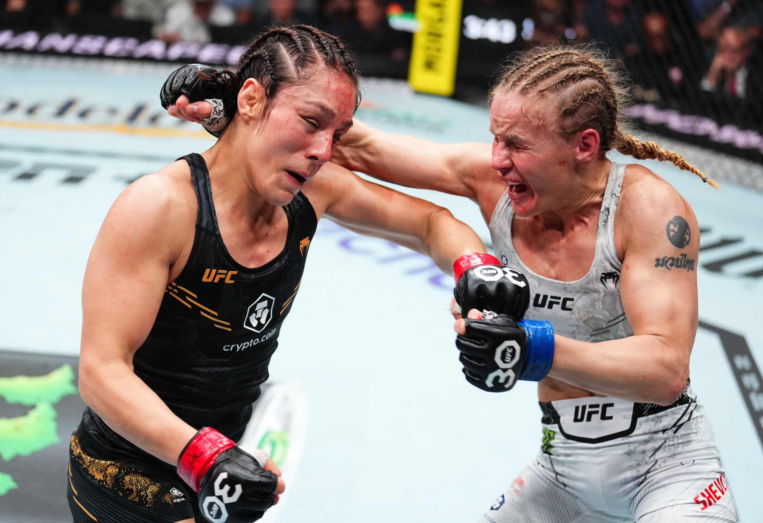 Luta entre Valentina Shevchenko e Alexa Grasso (Foto: Divulgação/Twitter Oficial UFC)