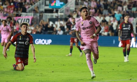 Farías comemora um dos gols do Inter Miami (Foto: Joe Raedle/Getty Images)