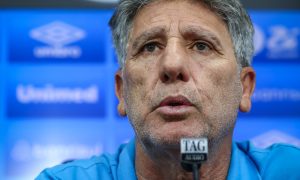 Renato Gaúcho em coletiva do Grêmio (Foto: Lucas Uebel/Grêmio)