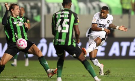 Júnior Santos marcou os gols da vitória do Botafogo (Foto: Vitor Silva/Botafogo)