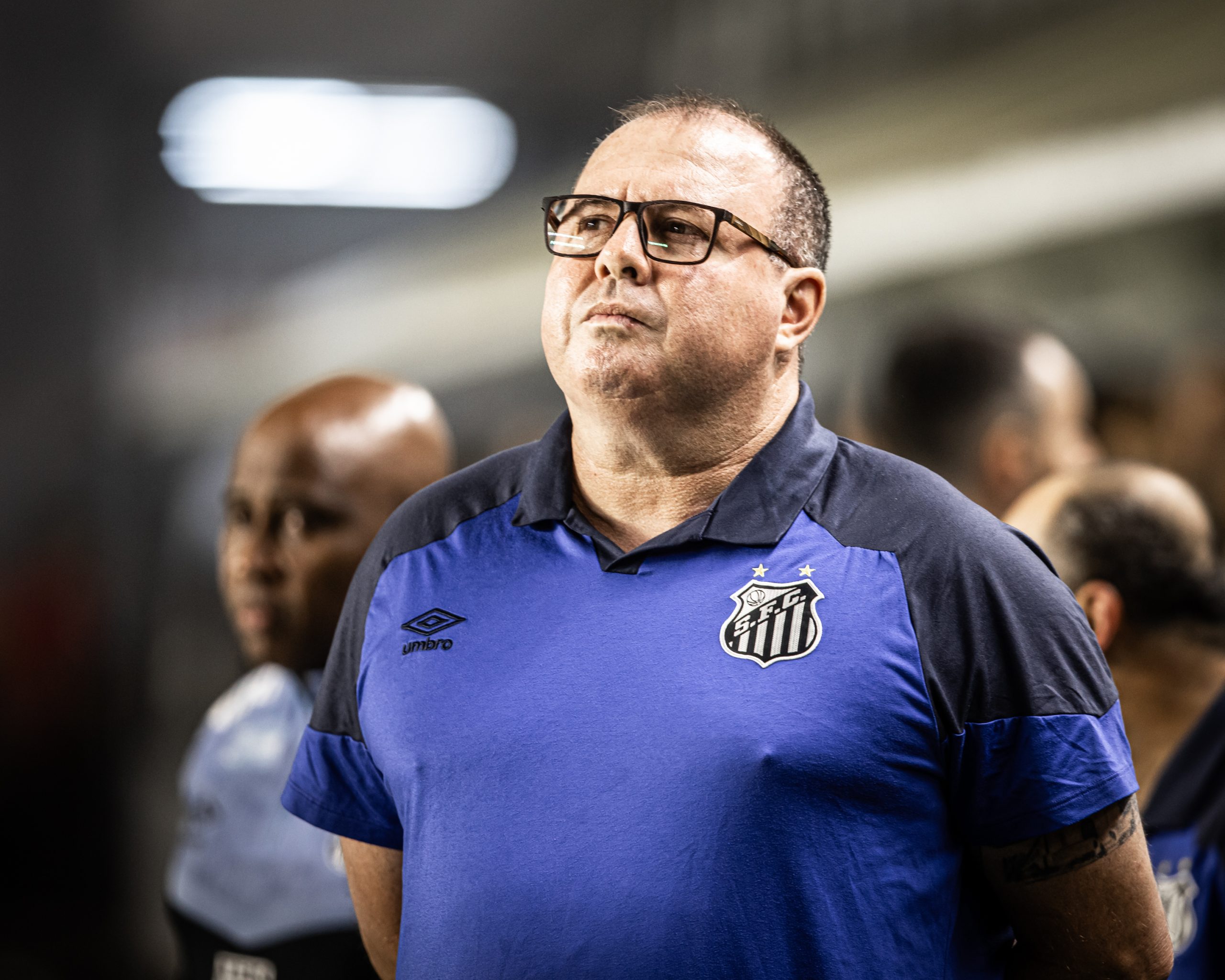 Marcelo Fernandes, técnico do Santos, na partida contra o Coritiba (Foto: Raul Baretta/ Santos FC.)