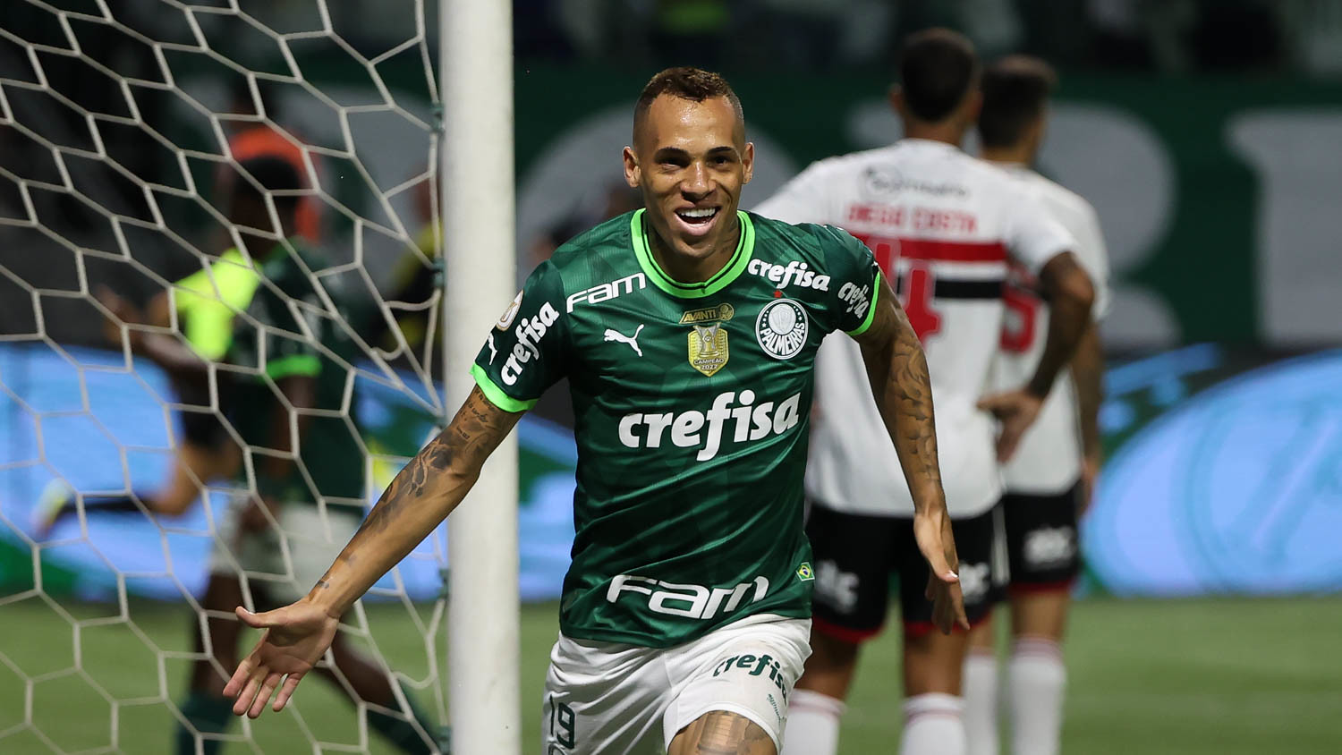 Breno Lopes marcou os dois primeiros gols da goleada (Foto: Cesar Greco/Palmeiras/by Canon)