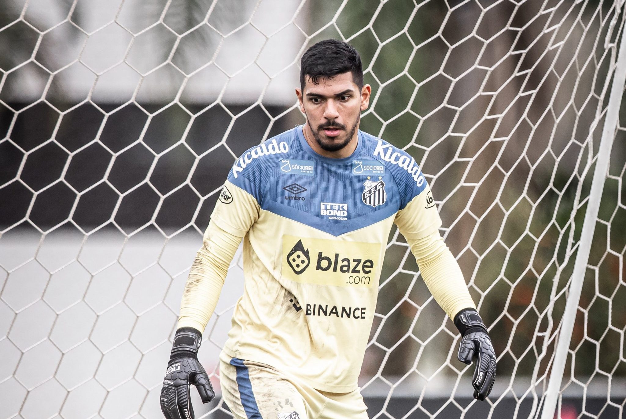 João Paulo em treino no CT Rei Pelé. (Divulgação/ Santos FC)