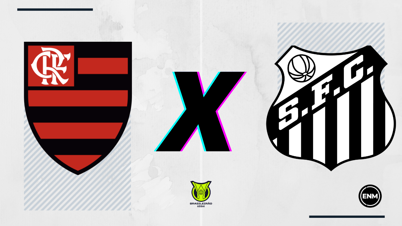 Flamengo e Santos duelam pelo Brasileirão, nesta quarta-feira (Arte: ENM)
