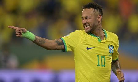 Neymar esteve em campo ao longo do empate do Brasil contra a Venezuela (Photo by Pedro Vilela/Getty Images)