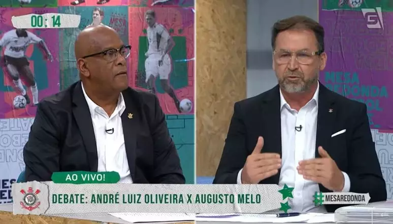 André Negão e Augusto Melo se confrontaram em debate na TV Gazeta (Foto: Reprodução/TV Gazeta)