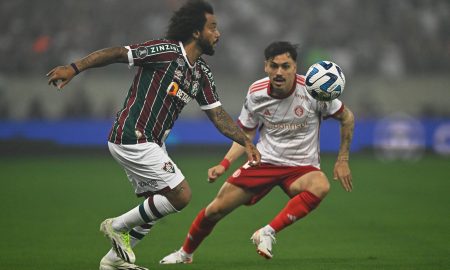 Maurício e Marcelo na semifinal da Copa Libertadores - (Foto: MAURO PIMENTEL/AFP via Getty Images)