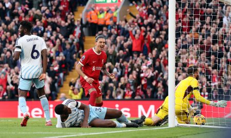 Darwin Núñez celebra gol do Liverpool (Foto: Jan Kruger/Getty Images)