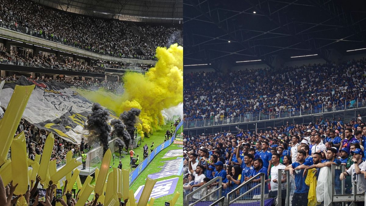 Venda de ingressos para Atlético-MG e Cruzeiro na Arena MRV abrem nesta quarta (18) (Fotos: Pedro Click/Atlético e Staff Images/Cruzeiro)