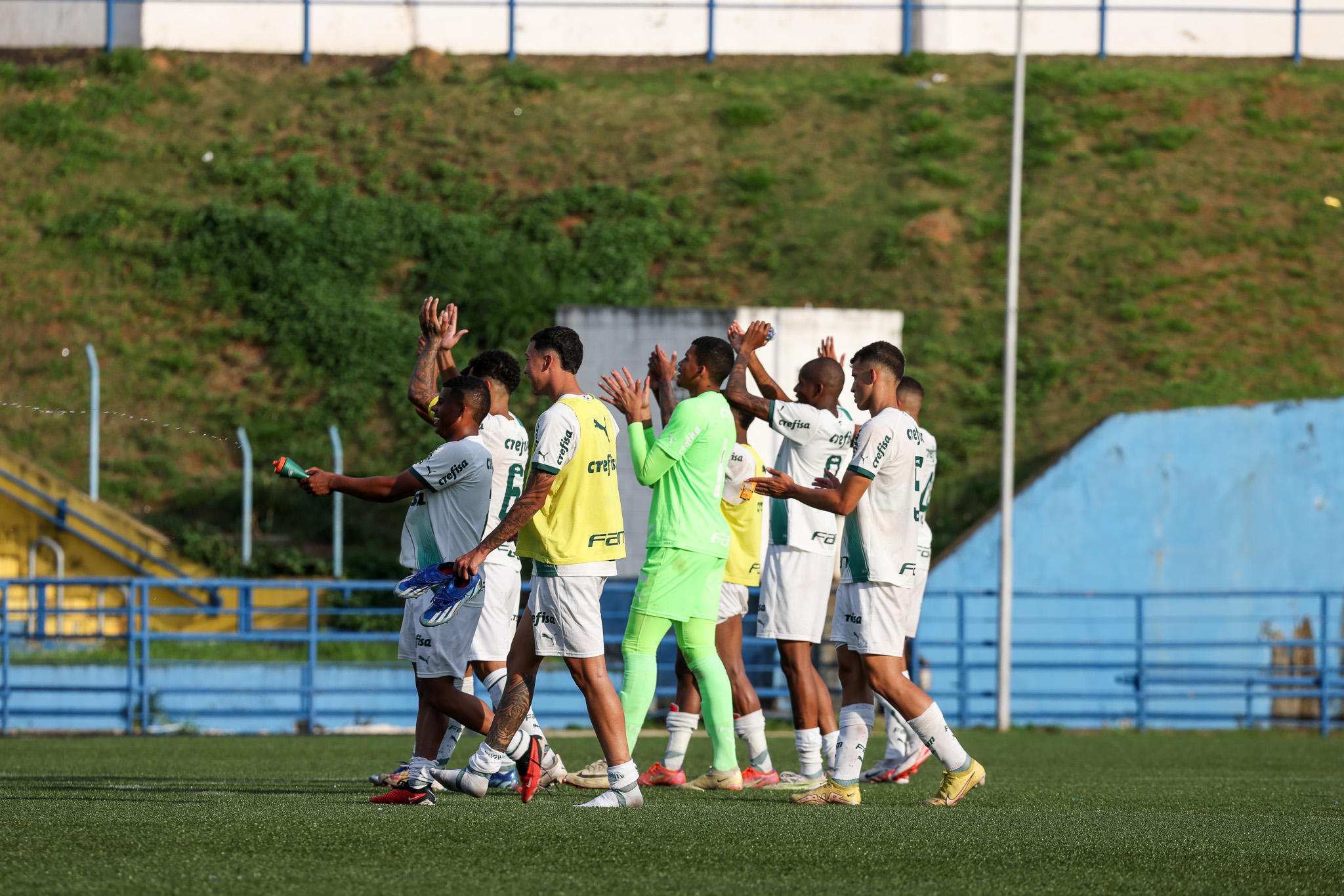 Elenco do Palmeiras classificado para a final do Paulista Sub-20. (Foto:Luiz Guilherme Martins/Palmeiras).