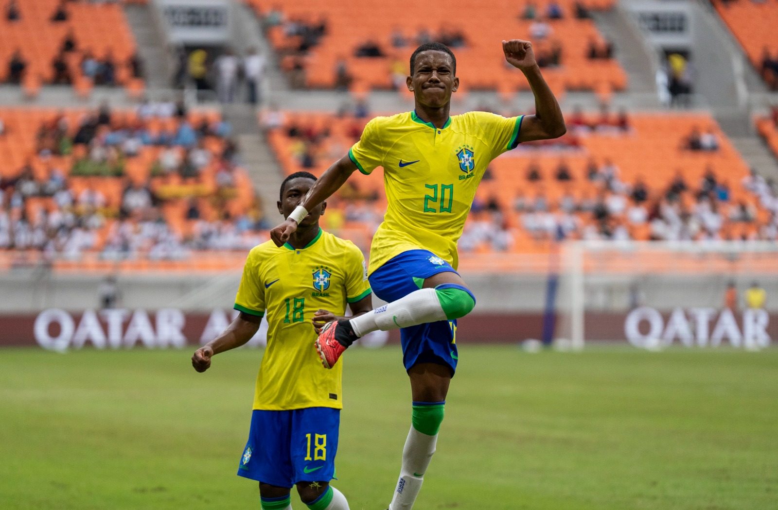 Estevão em Brasil x Nova Caledônia, pela 2ª rodada da Copa do Mundo Sub-17 - (Foto: Leto Ribas/CBF)