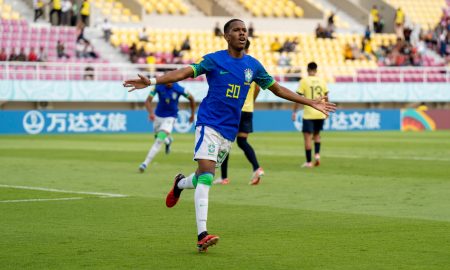 Estevão na vitória do Brasil sobre o Equador, pelas oitavas de final na Copa do Mundo Sub-17 - (Foto: Leto Ribas/CBF)