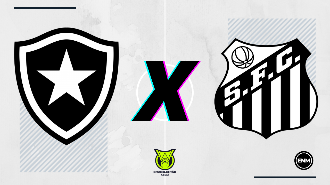 Botafogo recebe o Santos, neste domingo, pelo Brasileirão (Arte: ENM)