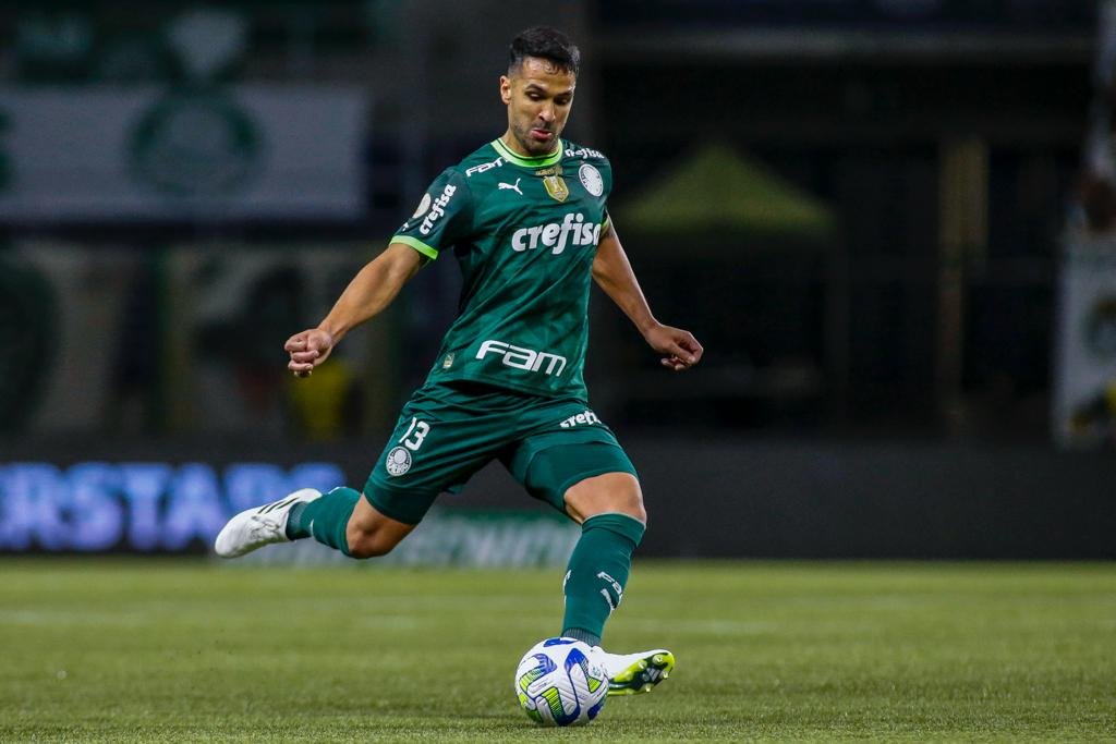 Zagueiro Luan em ação pelo Palmeiras.(Photo by Miguel Schincariol/Getty Images).