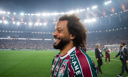 Marcelo após o título da Libertadores (Foto: Marcelo Gonçalves/Fluminense FC)