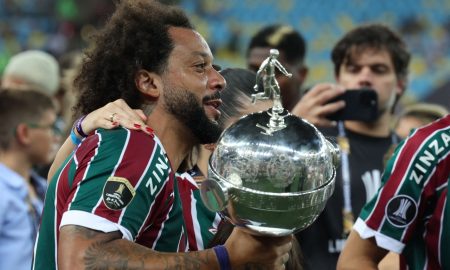 Marcelo possui cinco Liga dos Campeões da Europa e, agora, uma Libertadores (Foto: Photo by PABLO PORCIUNCULA/AFP via Getty Images)