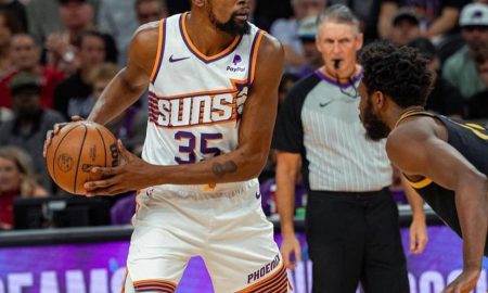 Kevin Durant atonta 32 pontos contra os Warriors Foto: Reprodução Phoenix Suns