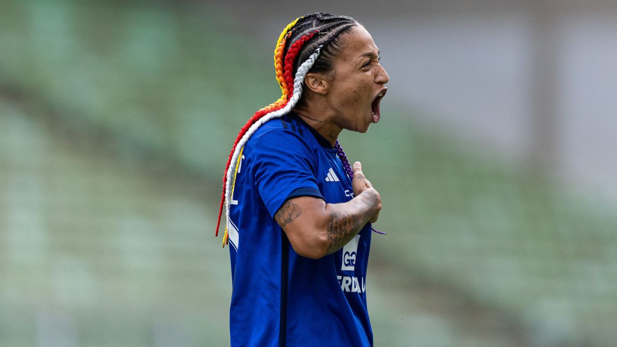 Byanca Brasil fez o gol da conquista do Cruzeiro diante do Atlético-MG pelo Campeonato Mineiro Feminino 2023 (Foto: Staff Images Woman/Cruzeiro)