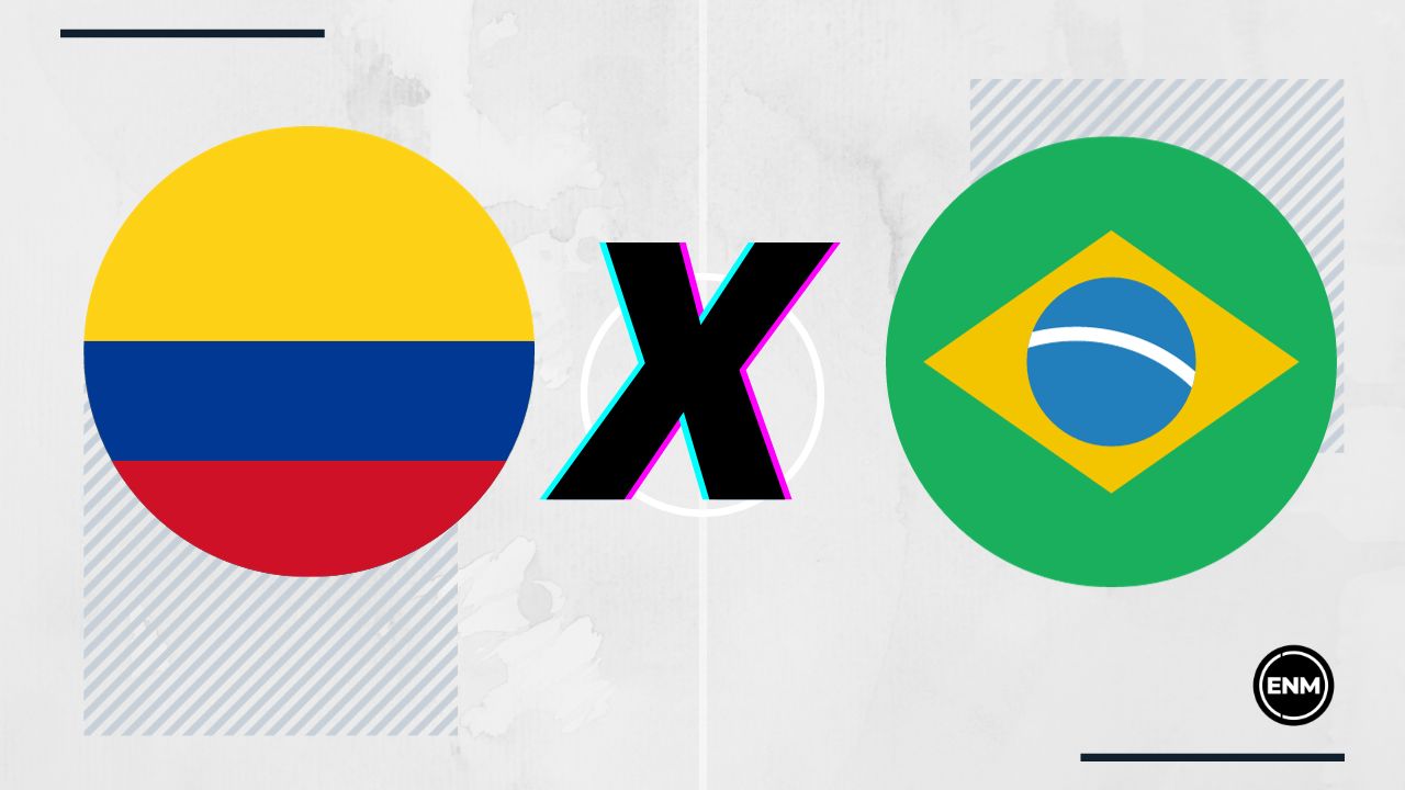 Colômbia x Brasil: escalações, desfalques, retrospecto, onde assistir, arbitragem e palpites (Foto: Arte Esporte News Mundo)