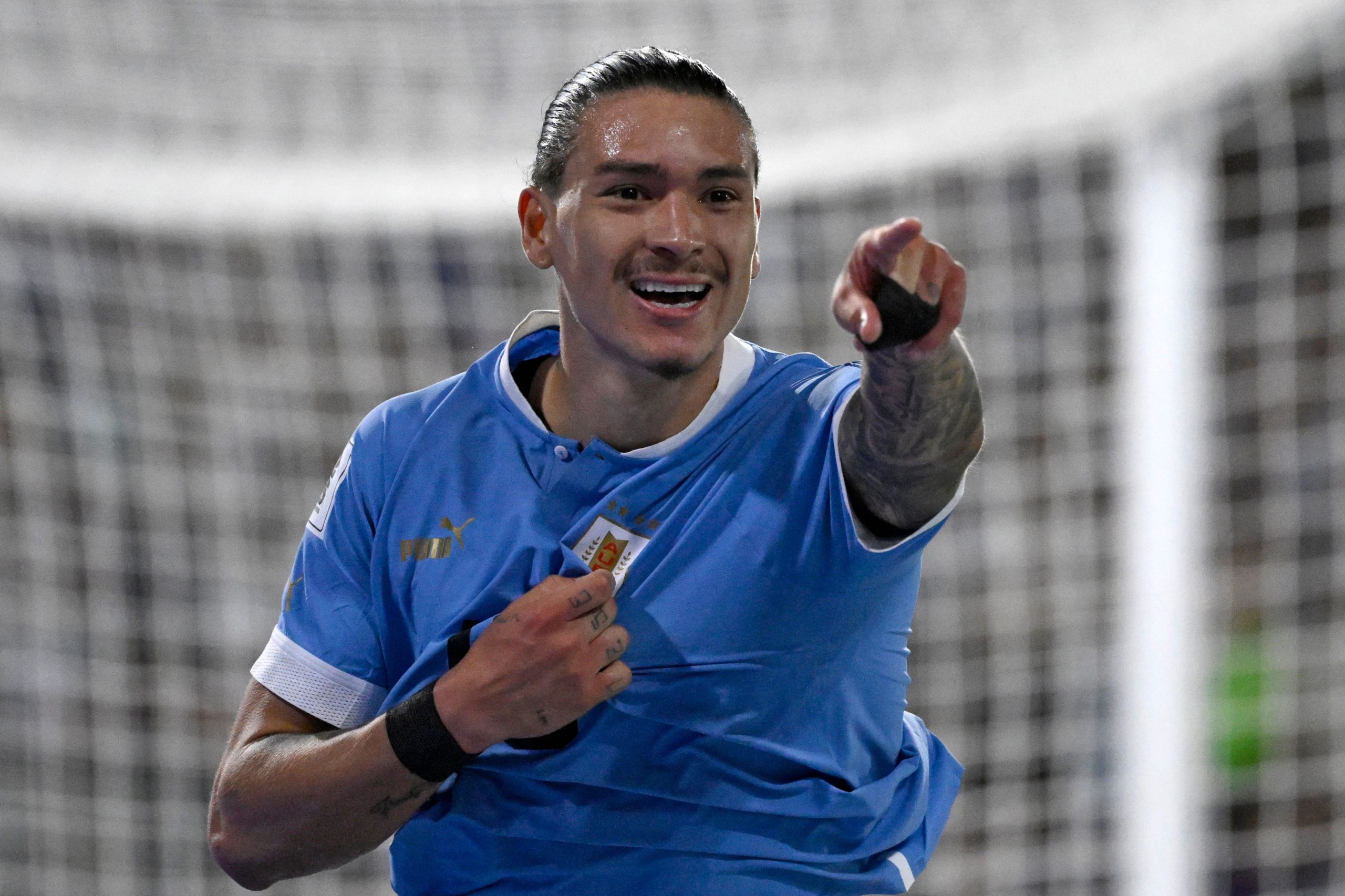 Darwin Núñez na vitória do Uruguai sobre a Argentina fora de casa - (Foto: Luis Robayo/AFP via Getty Images)
