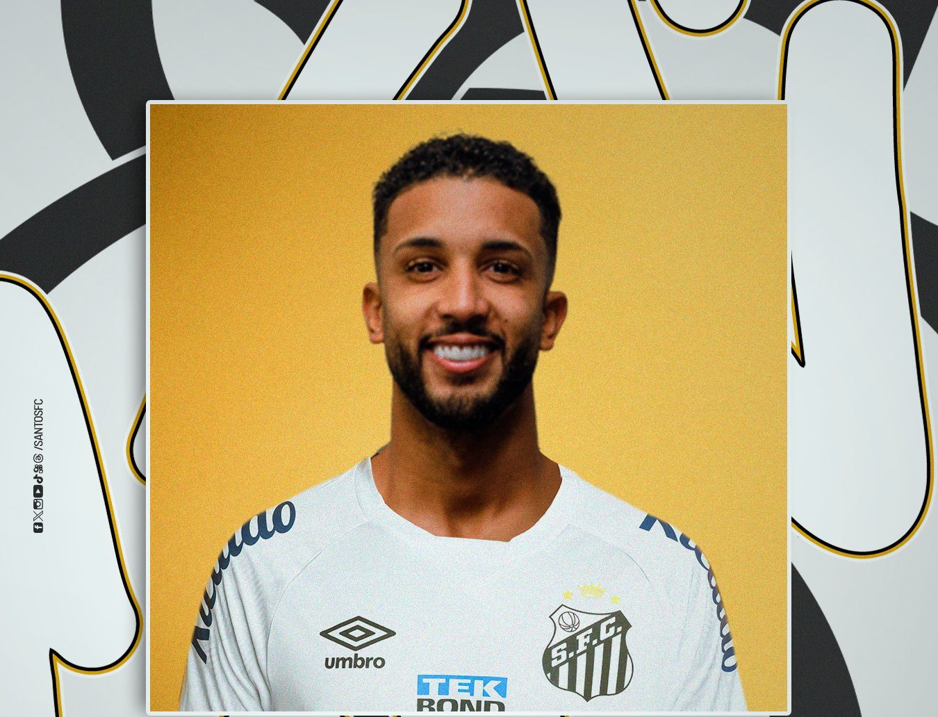 Jorge anunciado pelo Santos (Divulgação/Santos FC)