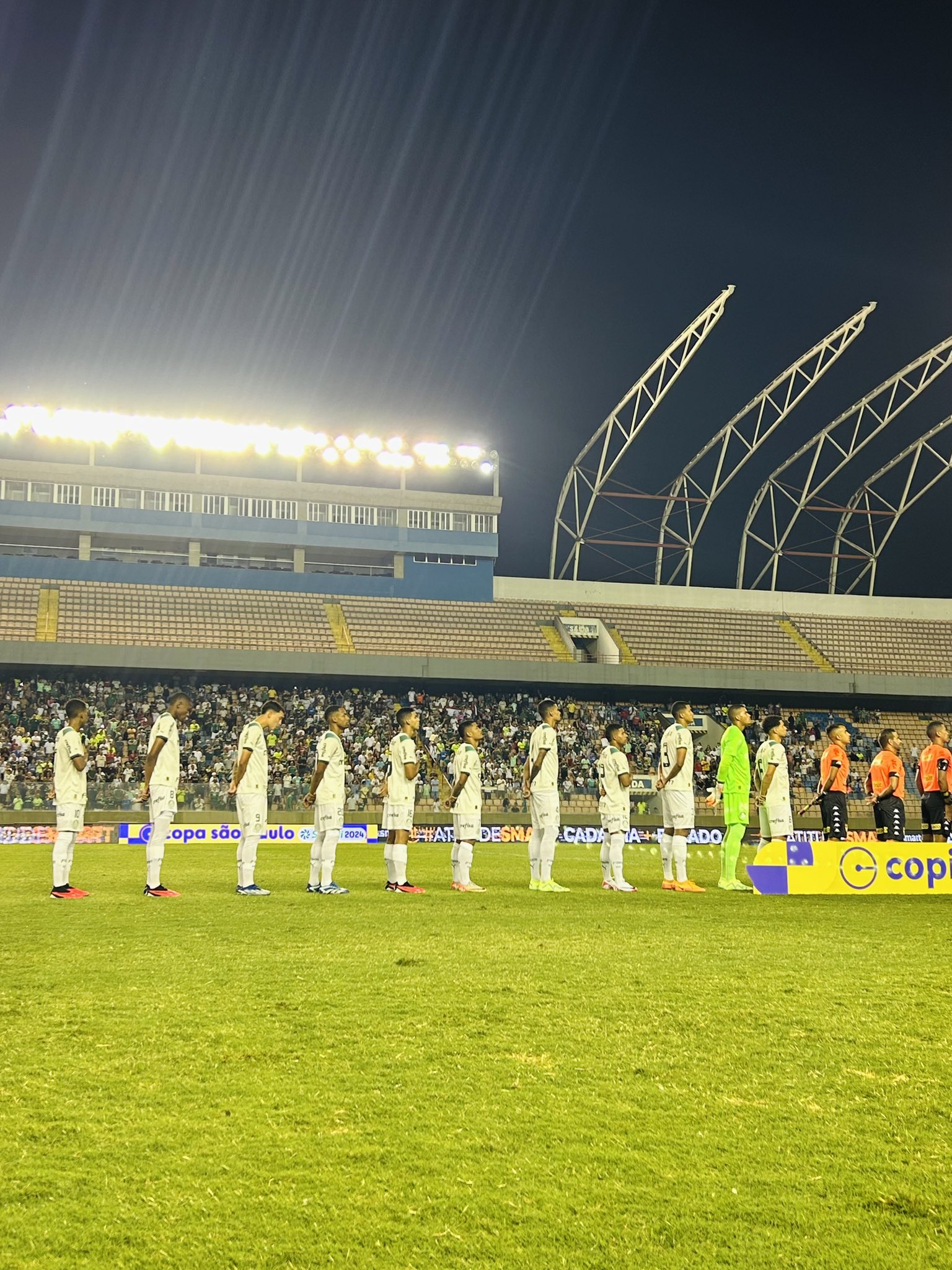 Time do Palmeiras para o confronto contra o União ABC. (Foto: Twitter Oficial/ Palmeiras).