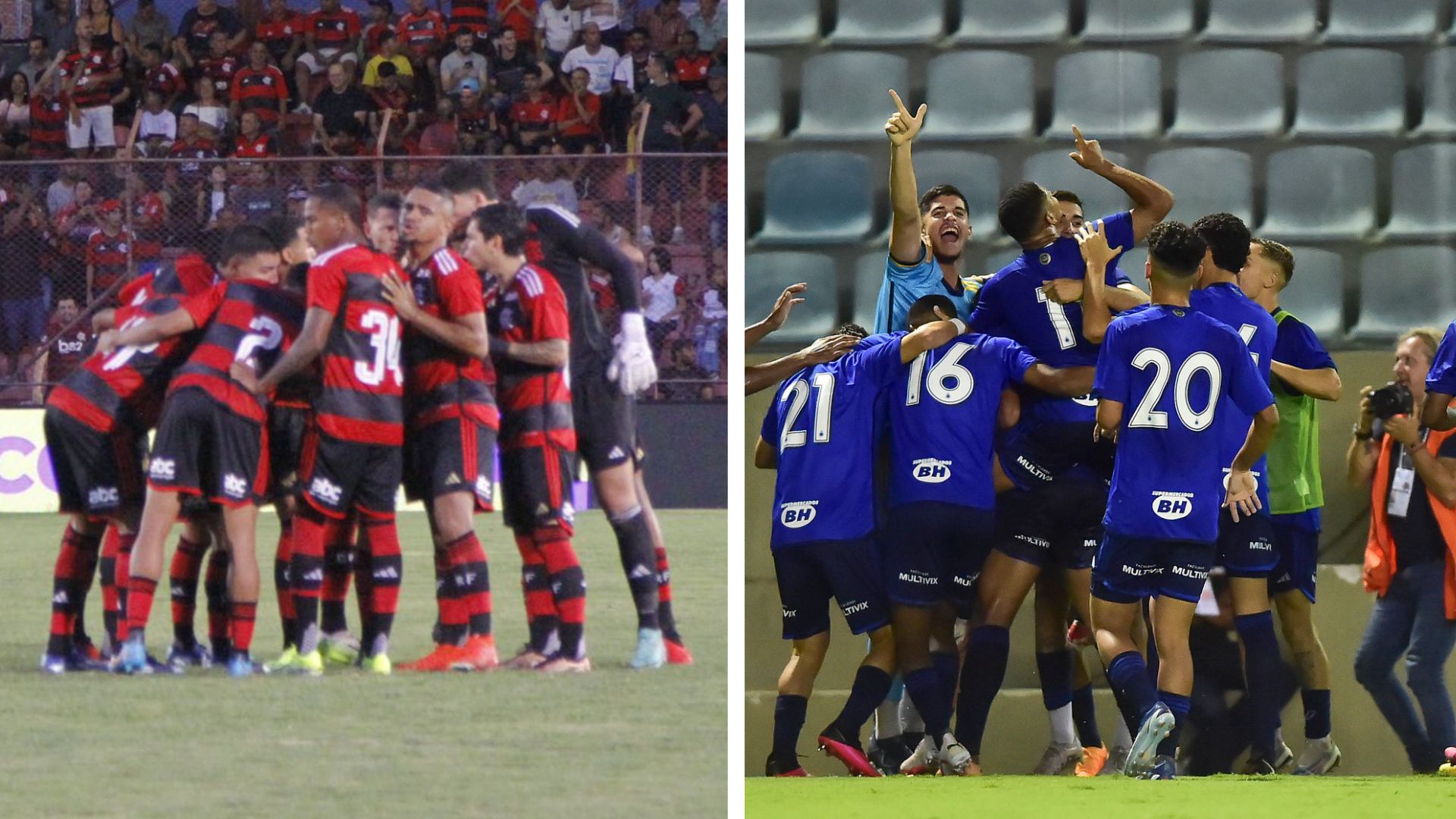 Flamengo e Cruzeiro duelam pela Copinha (Fotos: Victor Andrade/Flamengo e Cruzeiro)