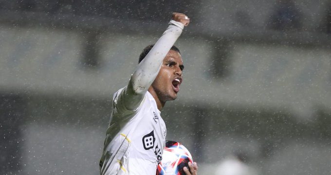 Enzo Monteiro foi autor dos gols do Santos.(Divulgação/ Santos FC)