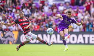 Flamengo e Orlando City se enfrentaram em amistoso de pré-temporada, na Flórida Foto: Reprodução Orlando City