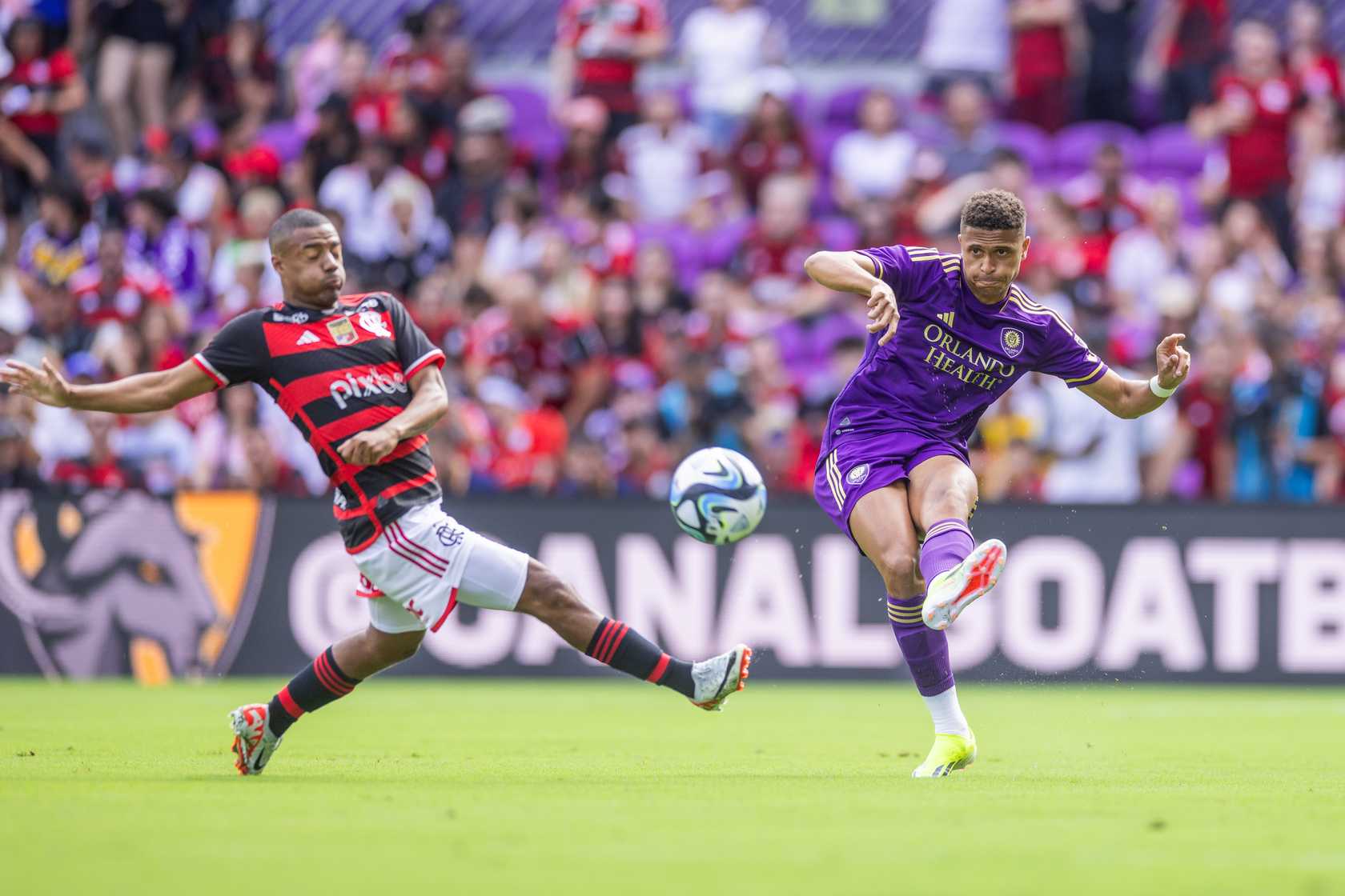 Flamengo e Orlando City se enfrentaram em amistoso de pré-temporada, na Flórida Foto: Reprodução Orlando City