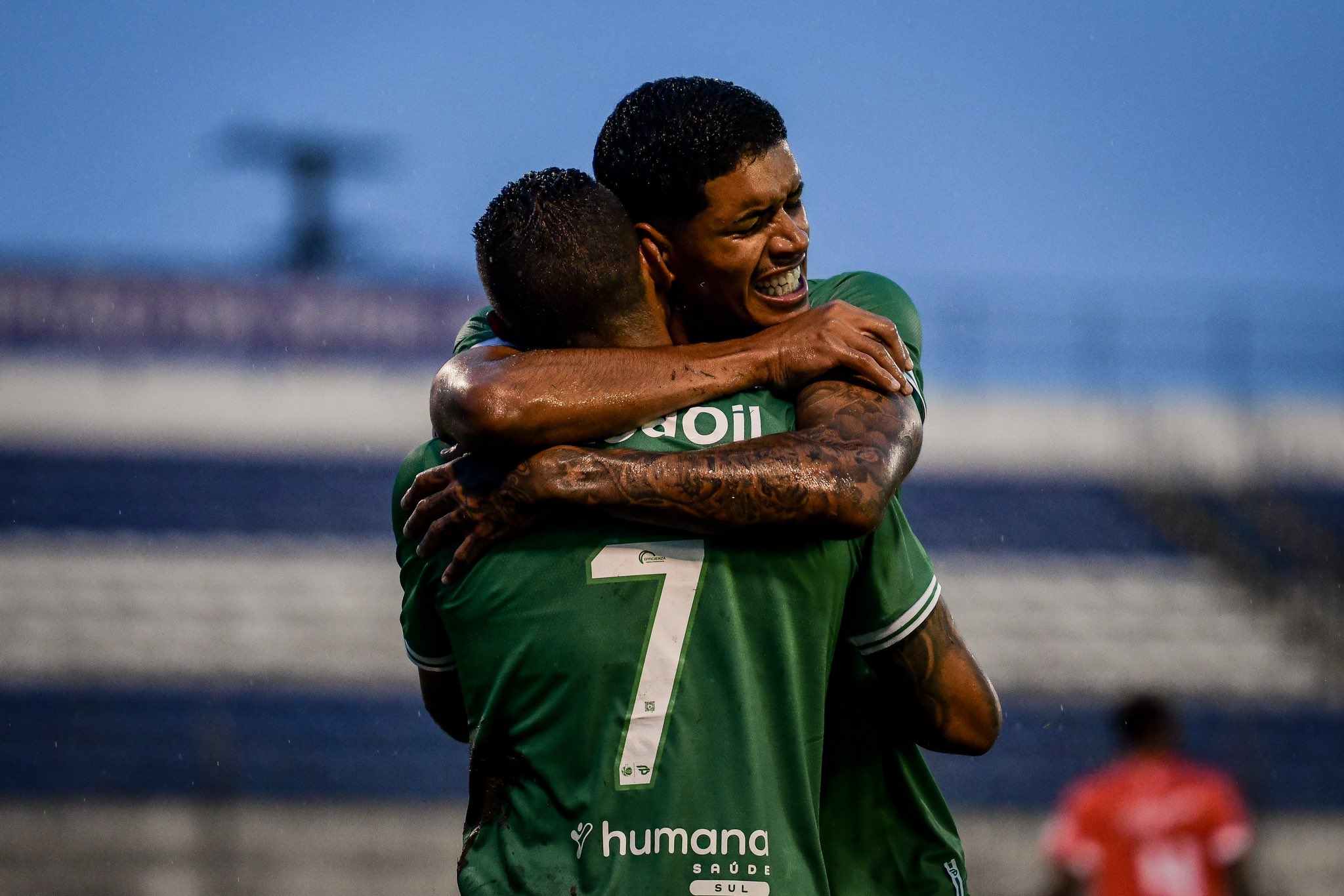 Erick Farias e Lucas Barbosa na comemoração dos gols do Juventude contra o Guarany - (Foto: Fernando Alves/Juventude)
