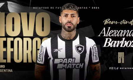 Alexander Barboza foi anunciado como novo reforço do Botafogo (Foto: Divulgação/Botafogo)