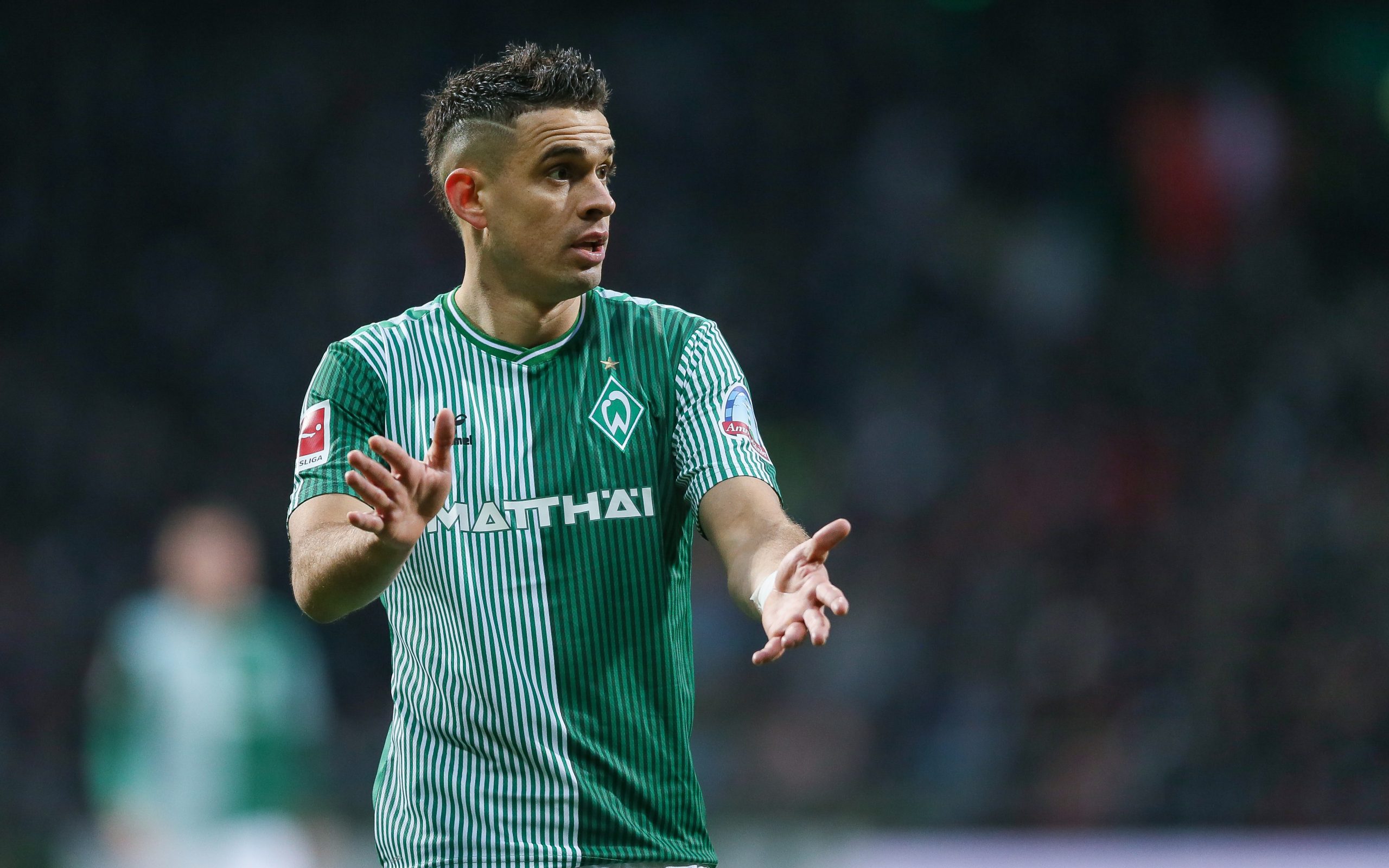 São 14 jogos de Borré pelo Werder Bremen, com quatro gols marcados - (Foto: Selim Sudheimer/Getty Images)