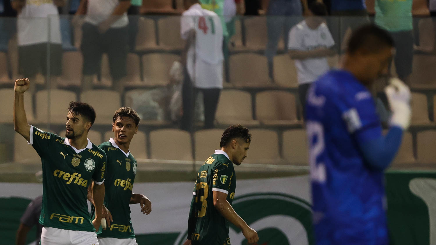Comemoração de gol diante do Água Santa (Foto: Cesar Greco/Palmeiras).