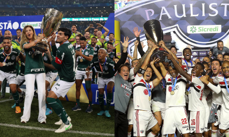 Palmeiras e São Paulo já decidiram títulos 12 vezes na história (Palmeiras: (Foto: Cesar Greco) e São Paulo (Fotos: Rubens Chiri / saopaulofc.net)