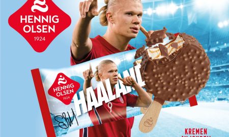 Haaland lança marca de sorvetes. (Foto: Divulgação / Hennig-Olsen)