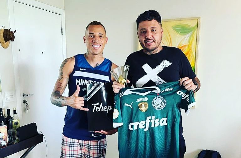 Román ao lado de Breno Lopes, do Palmeiras (Foto: Arquivo Pessoal)