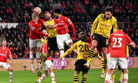 Borussia Dortmund e PSV Eindhoven empatam na Liga dos Campeões (Foto: JOHN THYS/AFP via Getty Images)