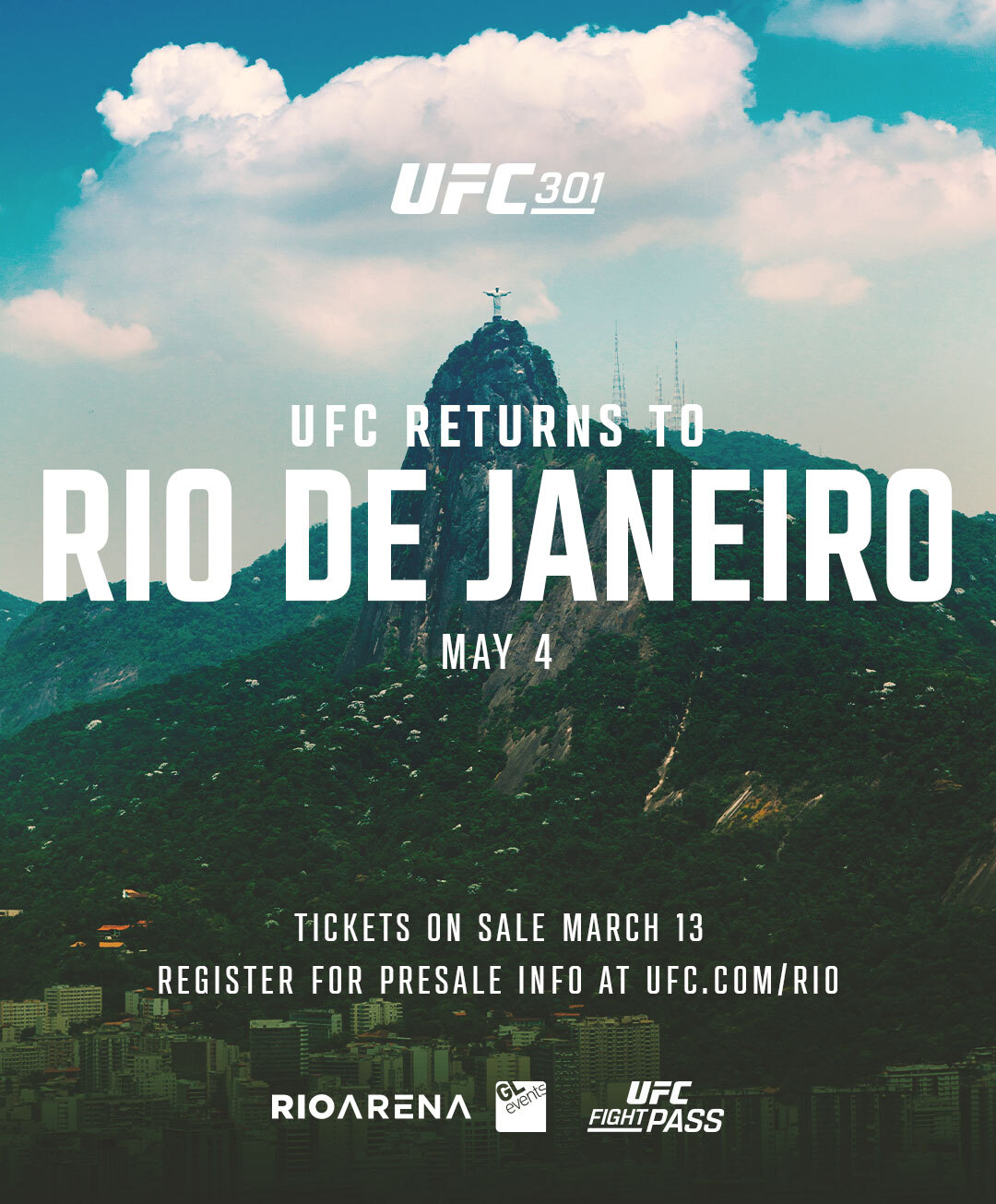 UFC 301 será no Rio de Janeiro (Foto: Divulgação/UFC)