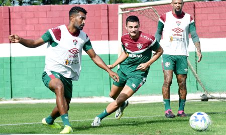 Thiago Santos, Felipe e Felipe Melo Treino do Fluminense. FOTO DE MAILSON SANTANA/FLUMINENSE FC