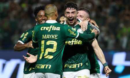 Piquerez em comemoração de seu gol contra a Ponte Preta. (Foto: Fábio Menotti/Palmeiras).