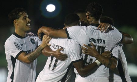 Jogadores do Botafogo comemorando um dos gols contra o Boavista. ( Foto: Vitor Silva/Botafogo)