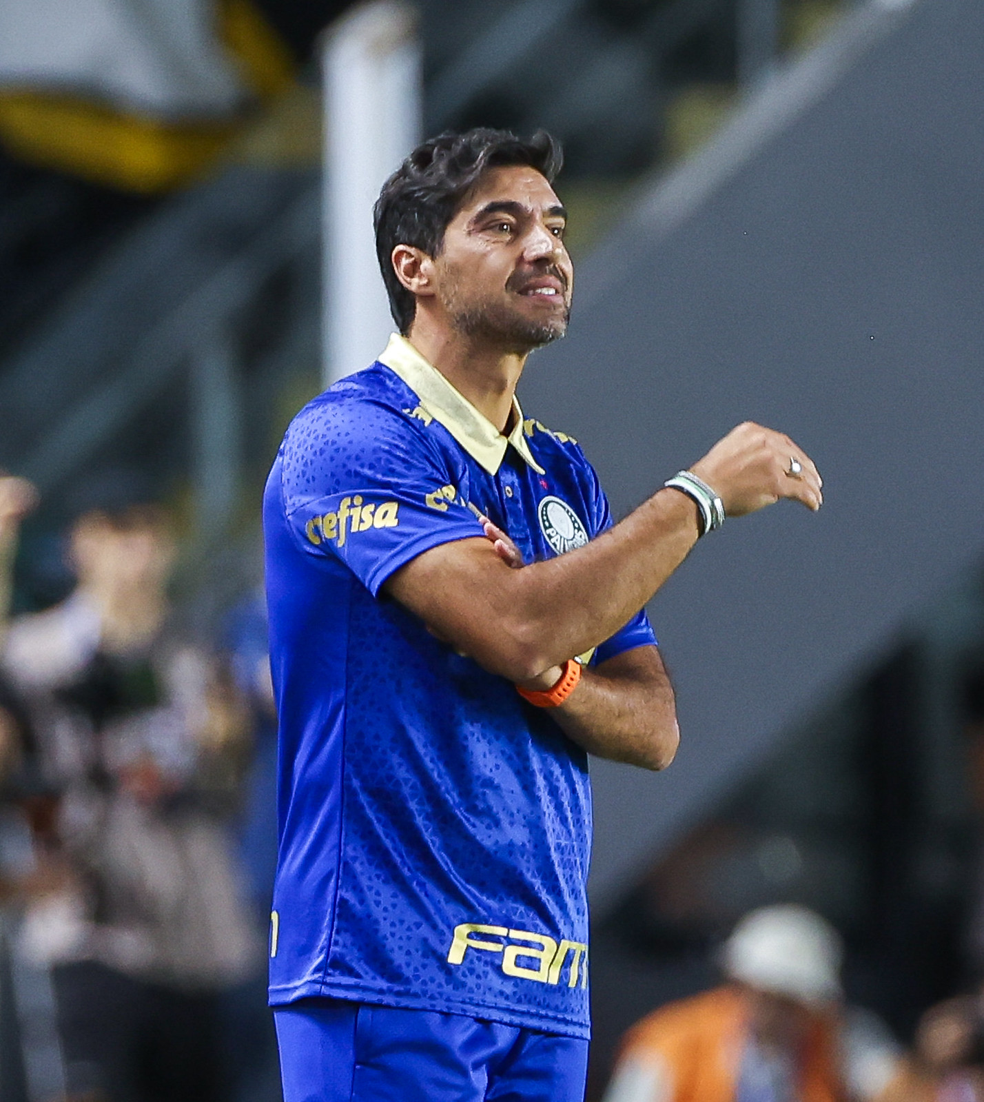 Abel Ferreira durante decisão contra o Santos na Vila Belmiro. (Foto: Fábio Menotti/Palmeiras).