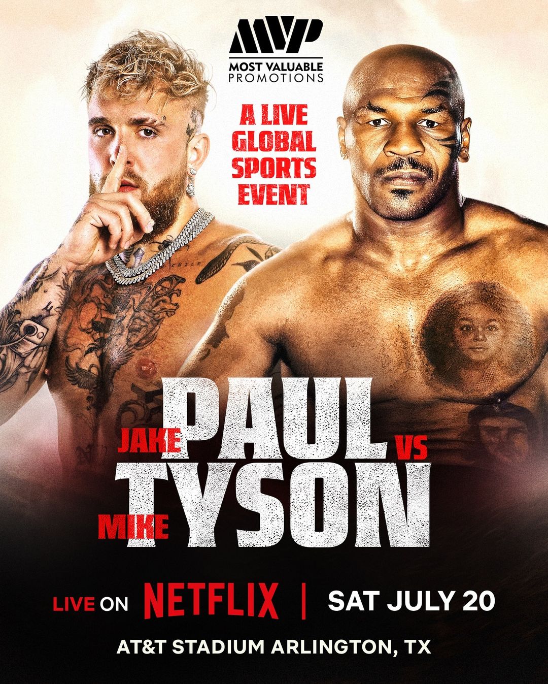 Poster da luta entre Jake Paul e Mike Tyson (Foto: Divulgação/Instagram(