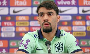 Lucas Paquetá, atleta da seleção brasileira, em entrevista coletiva (Foto: Rafael Ribeiro | CBF)